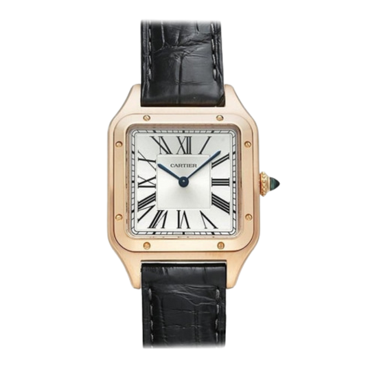 Cartier Santos Dumont bracelets en cuir cadran blanc 38 mm