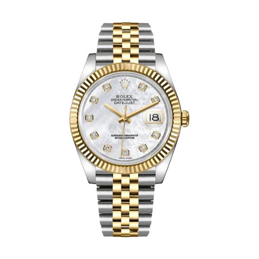 Rolex Datejust Two-tone fond argenté (chiffres en diamant) 36mm