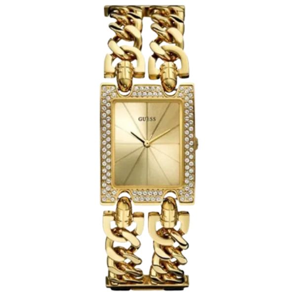 Guess mod gold sunray dial ladies bangle watch w0072l1