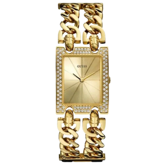 Guess mod gold sunray dial ladies bangle watch w0072l1