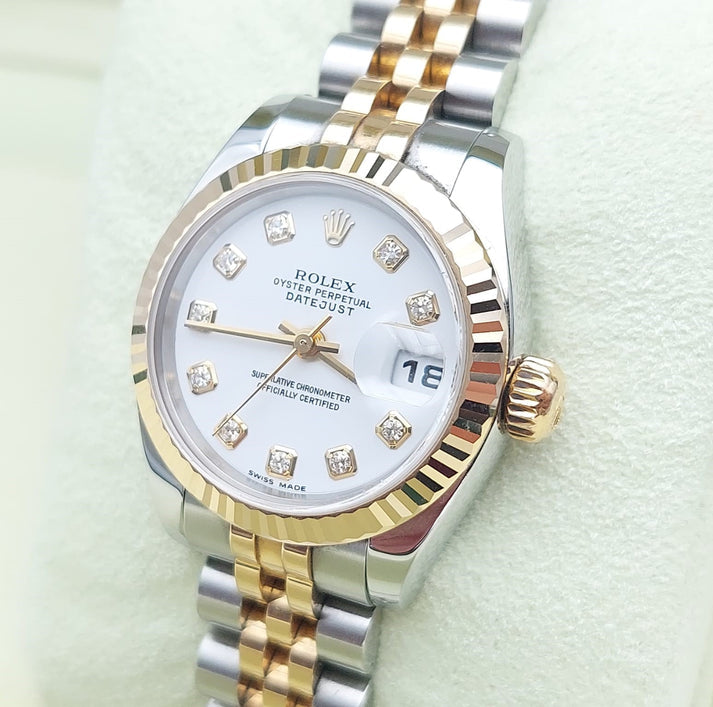 Rolex Datejust 36mm Two-tones Fond Blanc Pour Femme