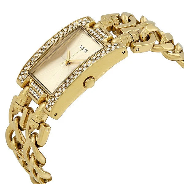 Guess mod gold sunray dial ladies bangle watch w0072l1