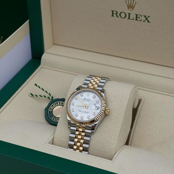 Rolex Datejust 36mm Two-tones Fond Blanc Pour Femme