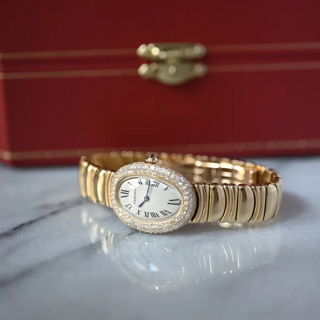 Cartier Montre en or jaune Baignoire