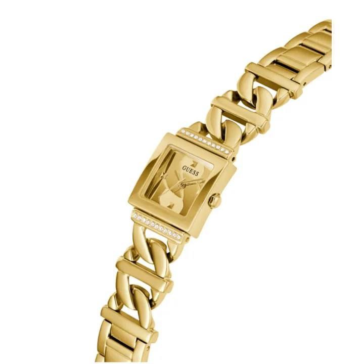 Guess Stainless steel gold watch, square dial